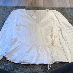 White Wrap Peplum Top